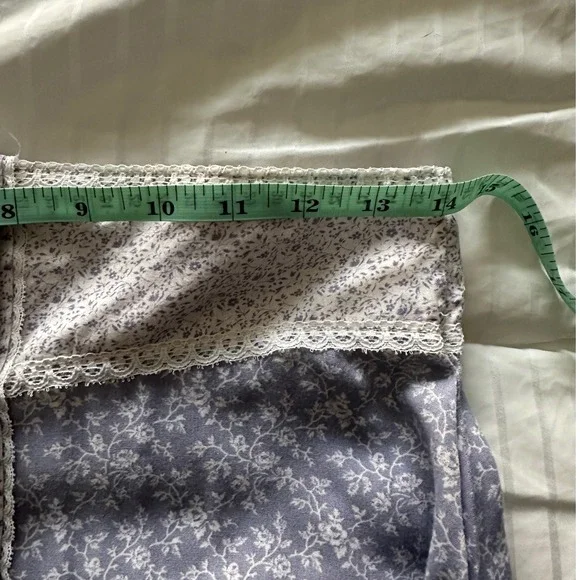 Vintage 70s JCPenney Fashions Lilac Floral Midi Skirt Lace‎ Trim Button Front S - Picture 3 of 6